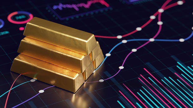 Gold price analytics, concept image.