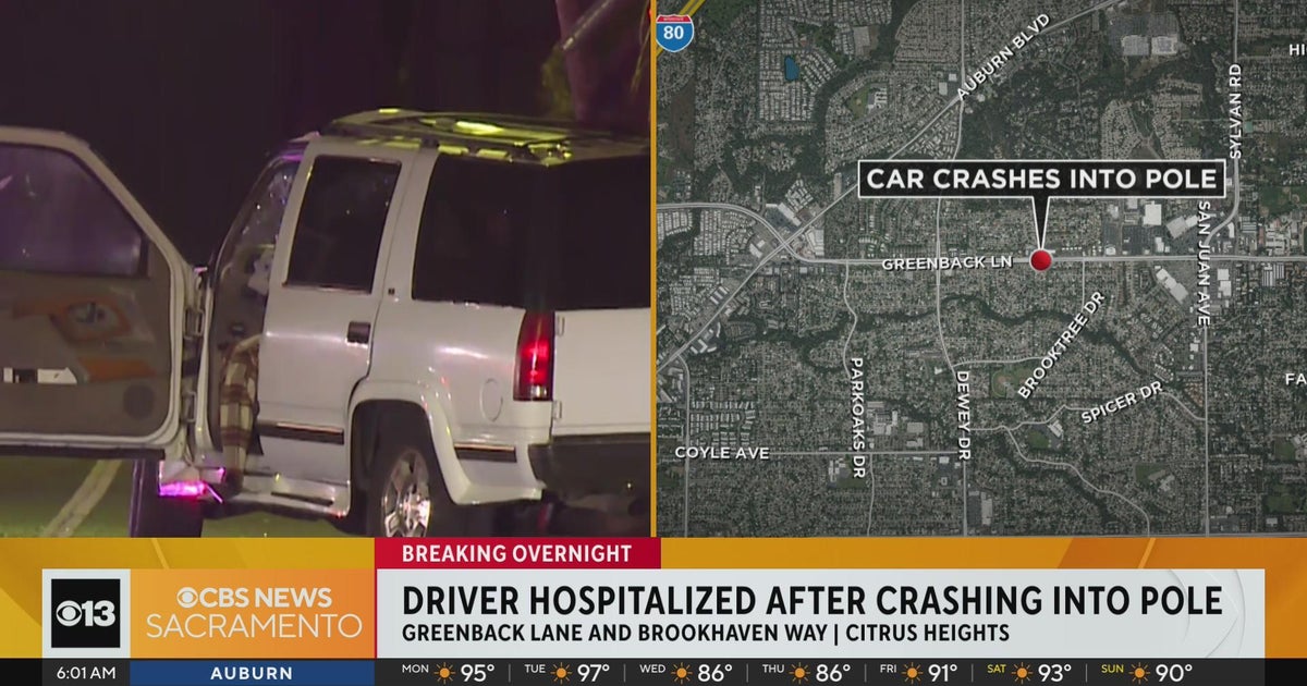 Driver hospitalized after Citrus Heights crash