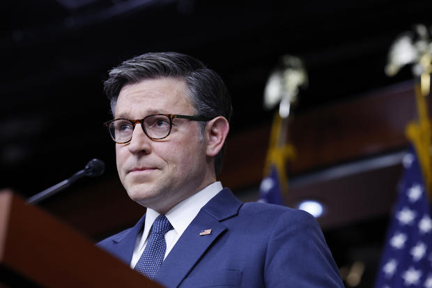 Speaker of the House Mike Johnson speaks during a news conference after a House Republican Caucus meeting at the U.S. Capitol on Sept. 24, 2024, in Washington, D.C. 