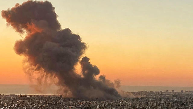 Aftermath of an Israeli strike on residential buildings in the Lebanese village Maaysrah, north of Beirut 