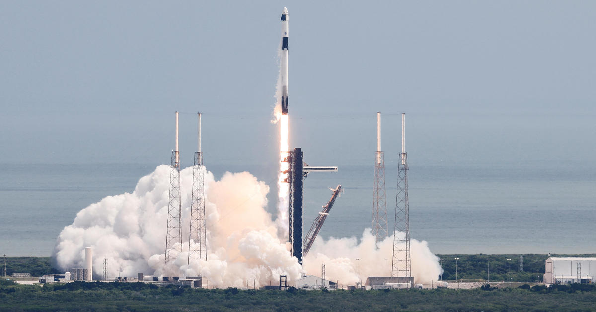 SpaceX launches two-man crew on flight to space station