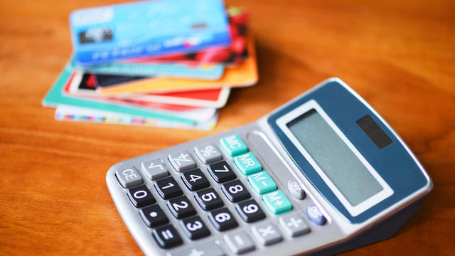 Calculator and credit cards with debt 