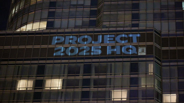 The Democratic National Committee Projects Images On Trump International Hotel In Chicago Ahead Of Their Convention In Chicago This Week 