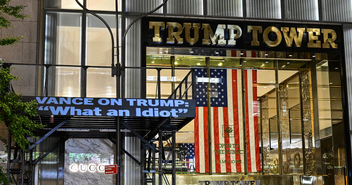 DNC trolls Trump and Vance with digital projections on Trump Tower in New York before debate