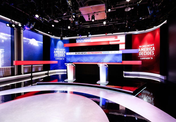 CBS News 2024 Vice Presidential Debate Stage Set