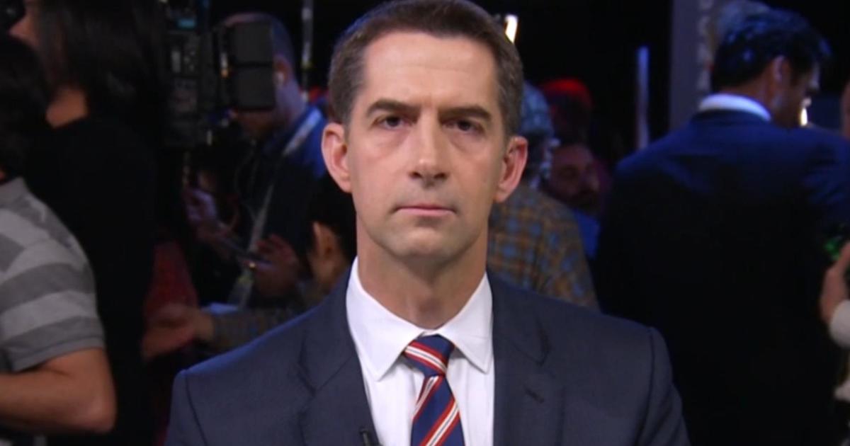 Sen. Tom Cotton reacts to Jan. 6 question at VP debate