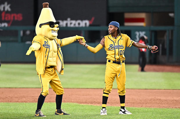 The firefighters versus the Savannah Bananas 