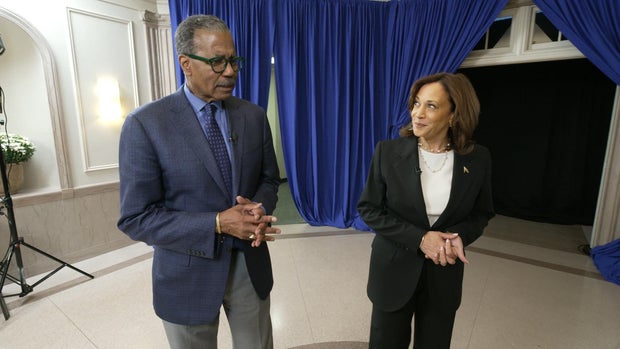 Bill Whitaker and Vice President Kamala Harris