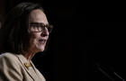 Sen. Deb Fischer speaks as Senate Republicans hold a news conference on Defense Secretary Austin and his health transparency at the US Capitol in Washington, DC on January 11, 2024. 