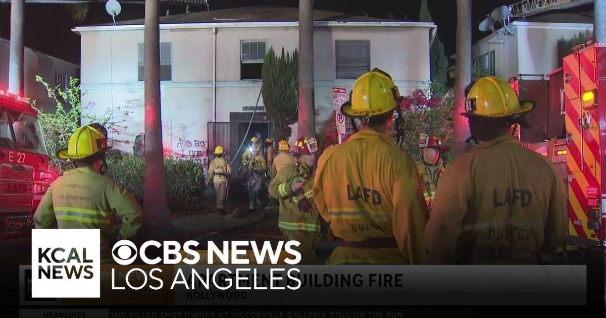 LAFD firefighter injured in Hollywood apartment building fire - CBS Los ...