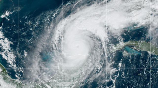 Hurricane Milton churns in the Gulf of Mexico in a satellite image captured at 1 p.m. EDT, Oct. 8, 2024. 