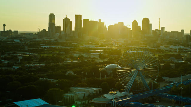 State Fair Park of Texas, Downtown Dallas, Sunset 