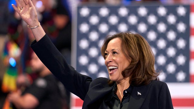 Vice President and Democratic presidential candidate Kamala Harris arrives for a campaign event at the Dort Financial Center in Flint, Michigan, October 4, 2024. 