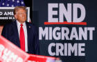 Former President Donald Trump holds a rally at Gaylord Rockies Resort and Convention Center in Aurora, Colorado, Oct. 11, 2024. 