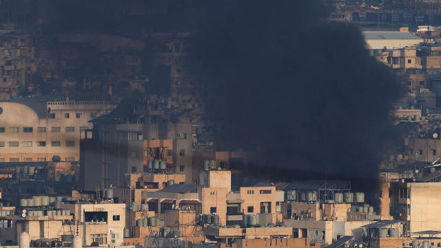 Smoke billows over Beirut's southern suburbs after an Israeli strike 