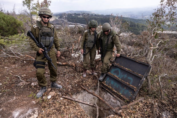 A photo taken on Oct. 13, 2024 shows what the Israeli army said was a Hezbollah attack tunnel, as shown during a controlled embed organized by the Israeli military in southern Lebanon's Naqoura region, near the border with Israel