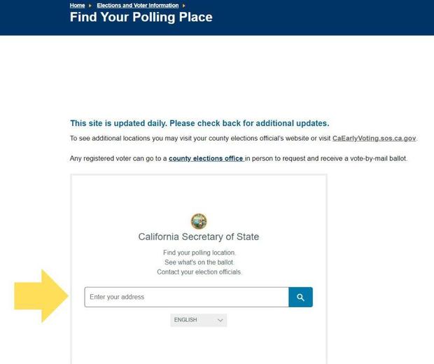 Polling place finder CA SOS 