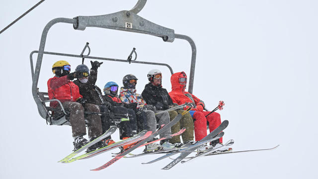 Skiers flock Palisades Tahoe in Olympic Valley, California 