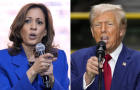 File photos of Vice President Kamala Harris and former President Donald Trump. 