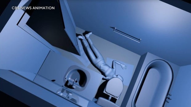 CBS News animation/ graphic representation of detective's theory