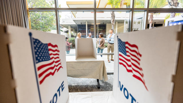 Americans waiting in line to vote in the election 