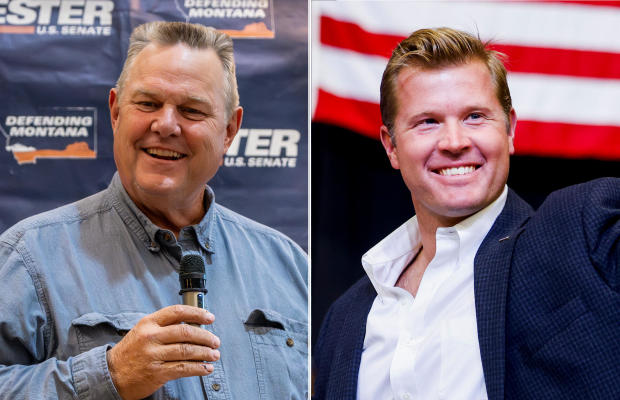 Sen. Jon Tester (D-Montana) and Republican candidate Tim Sheehy 