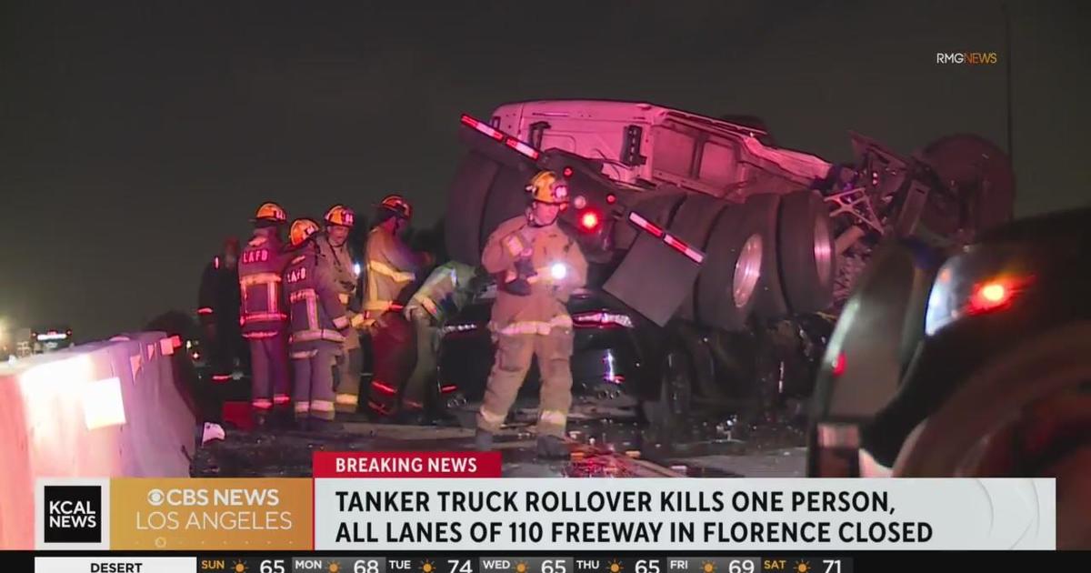 Fatal Tanker Truck Crash Closes 110 Freeway