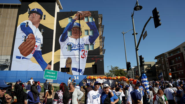 Mural of Los Angeles Dodgers Pitcher Fernando Valenzuela 