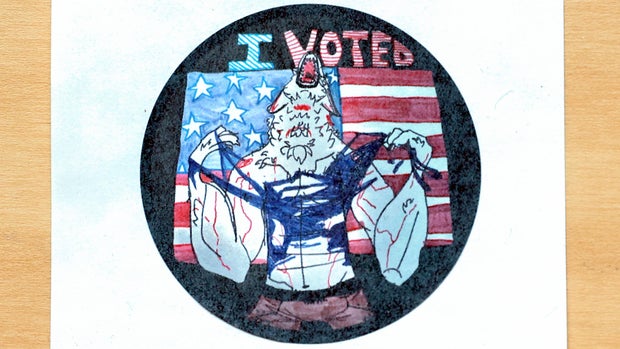 I Voted Werewolf Design Sticker 