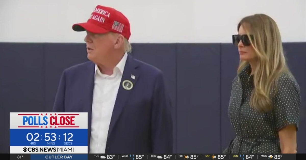Enthusiastic Donald Trump supporters gather at West Palm Beach convention center for watch party