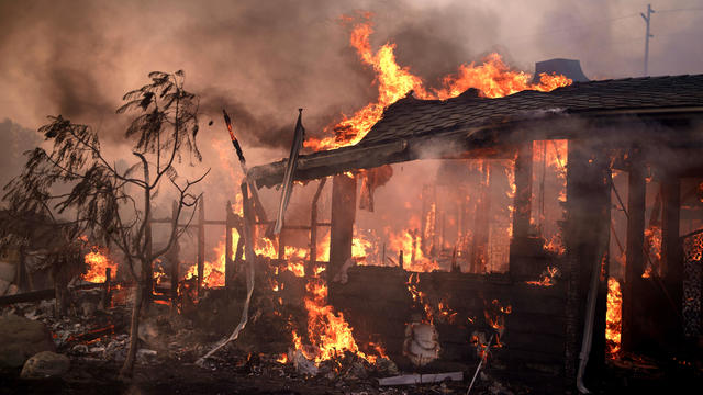 Strong Winds In California Fuel Mountain Fire In Ventura County 