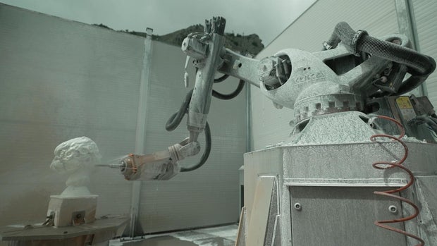 Robot sculpting marble