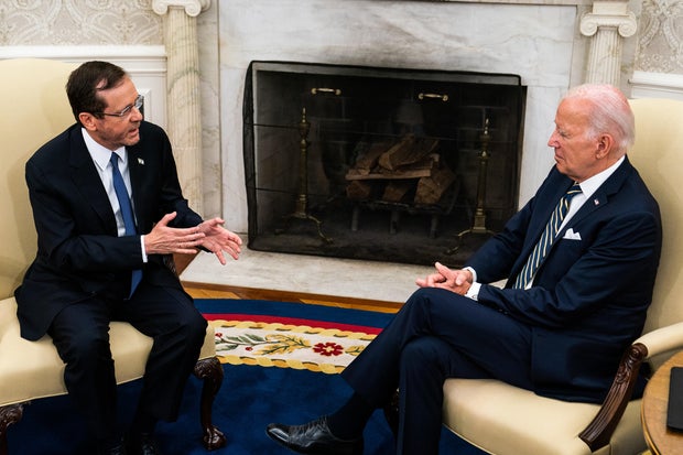 US President Joe Biden Israel's President Isaac Herzog