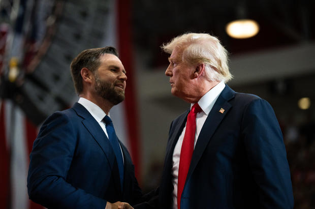 Sen. J.D. Vance introduces former President Donald Trump during a rally at Herb Brooks National Hockey Center on July 27, 2024 in St Cloud, Minnesota. 