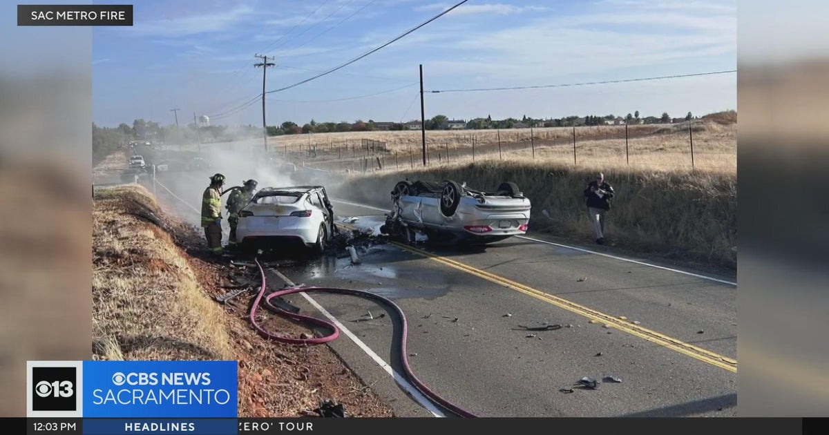 1 dead, 1 injured in fiery crash near Sacramento - CBS Sacramento