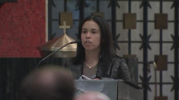 Mercedes Martinez at officer funeral 