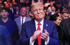 President-elect Donald Trump looks on during the UFC 309 event at Madison Square Garden on November 16, 2024 in New York City. 