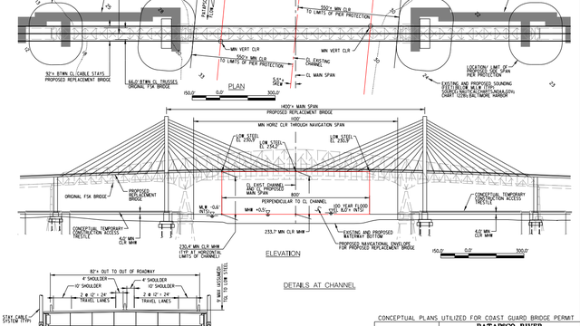 Baltimore's Francis Scott Key Bridge could be taller when it is rebuilt, according to preliminary renderings from the Maryland Transportation Authority (MTA).