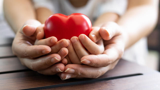 adult and child hands holding red heart, health care, donate and family insurance concept,world heart day, world health day,,health care, concept 