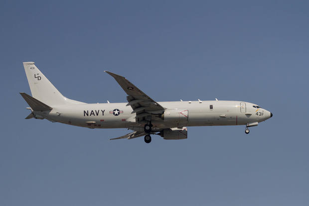 A Boeing P-8A Poseidon, multi-mission maritime aircraft with 