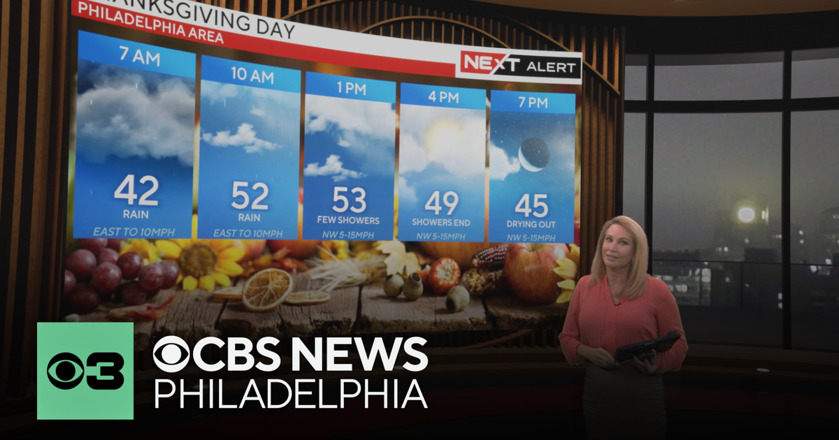 Steady rain early on Thanksgiving, showers clear in the afternoon ahead of bitterly cold weekend