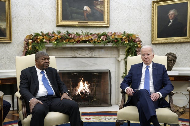 President Joe Biden, right, and Joao Lourenco, Angola's president, during a meeting in the Oval Office of the White House in Washington, DC, US, on Thursday, Nov. 30, 2023.