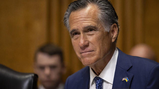 Sen. Mitt Romney speaks during US Secretary of State Antony Blinken testimony before the Senate Foreign Relations Committee in Washington DC, United States on May 21, 2024. 