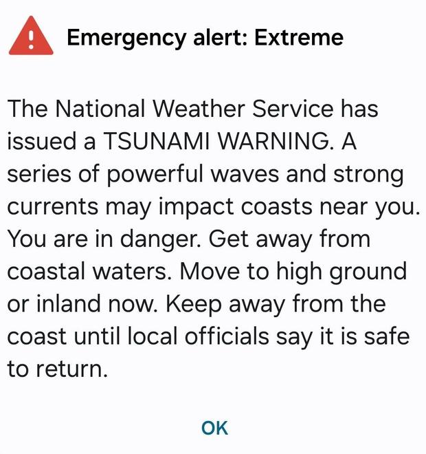 NWS Tsunami warning 