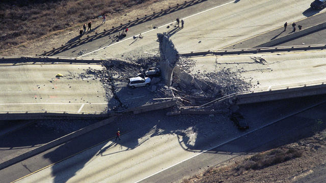 Crushed Automobiles After Earthquake 