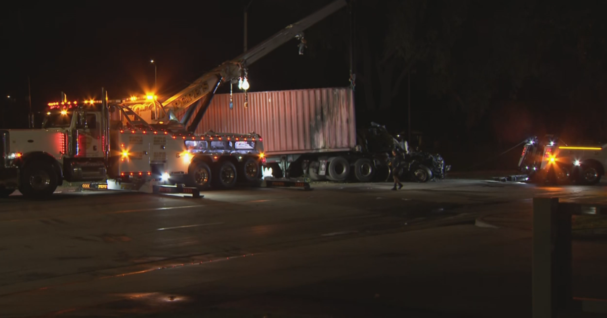 Several lanes are closed on the northbound 605 after a fiery crash in City of Industry