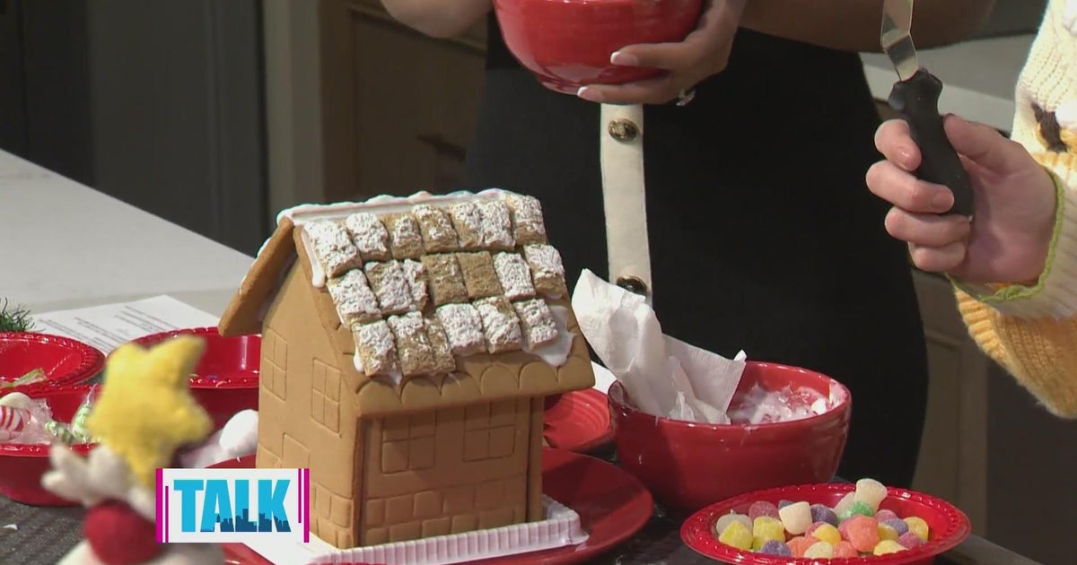 Getting a lesson in making a gingerbread house from Chef Alekka - CBS ...