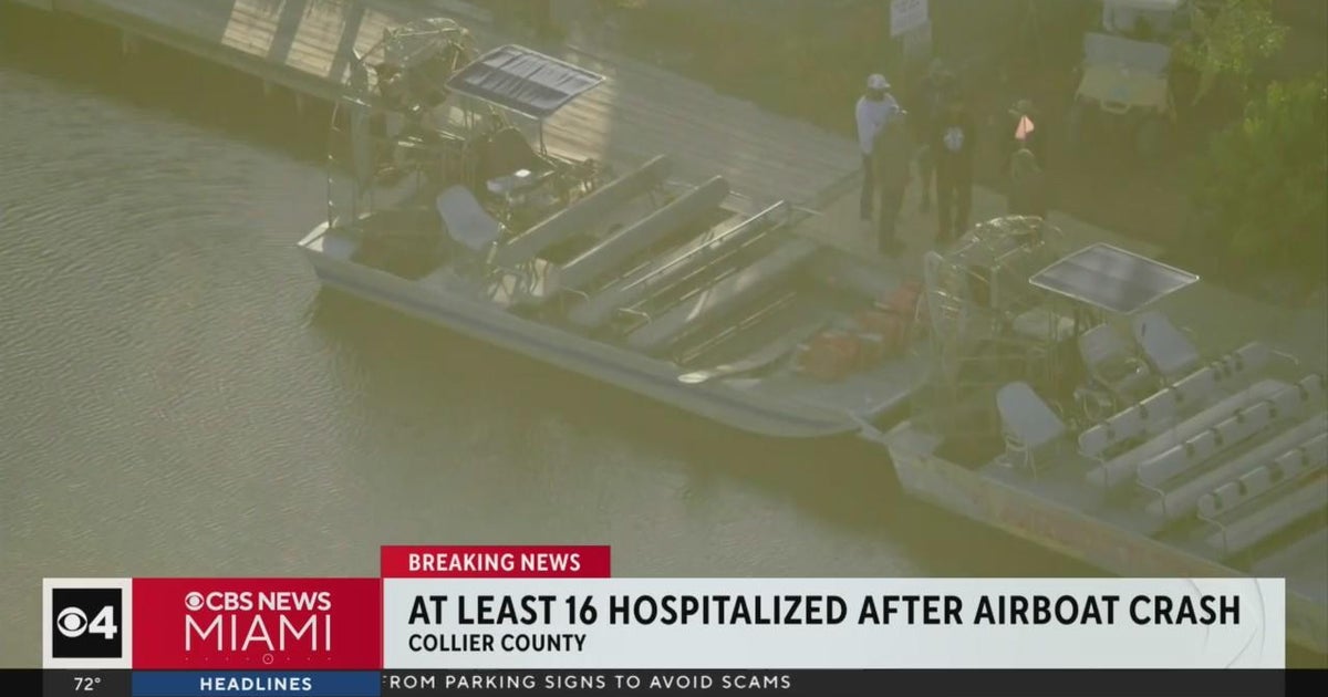 At least 16 hospitalized after airboat crash in Collier County CBS Miami