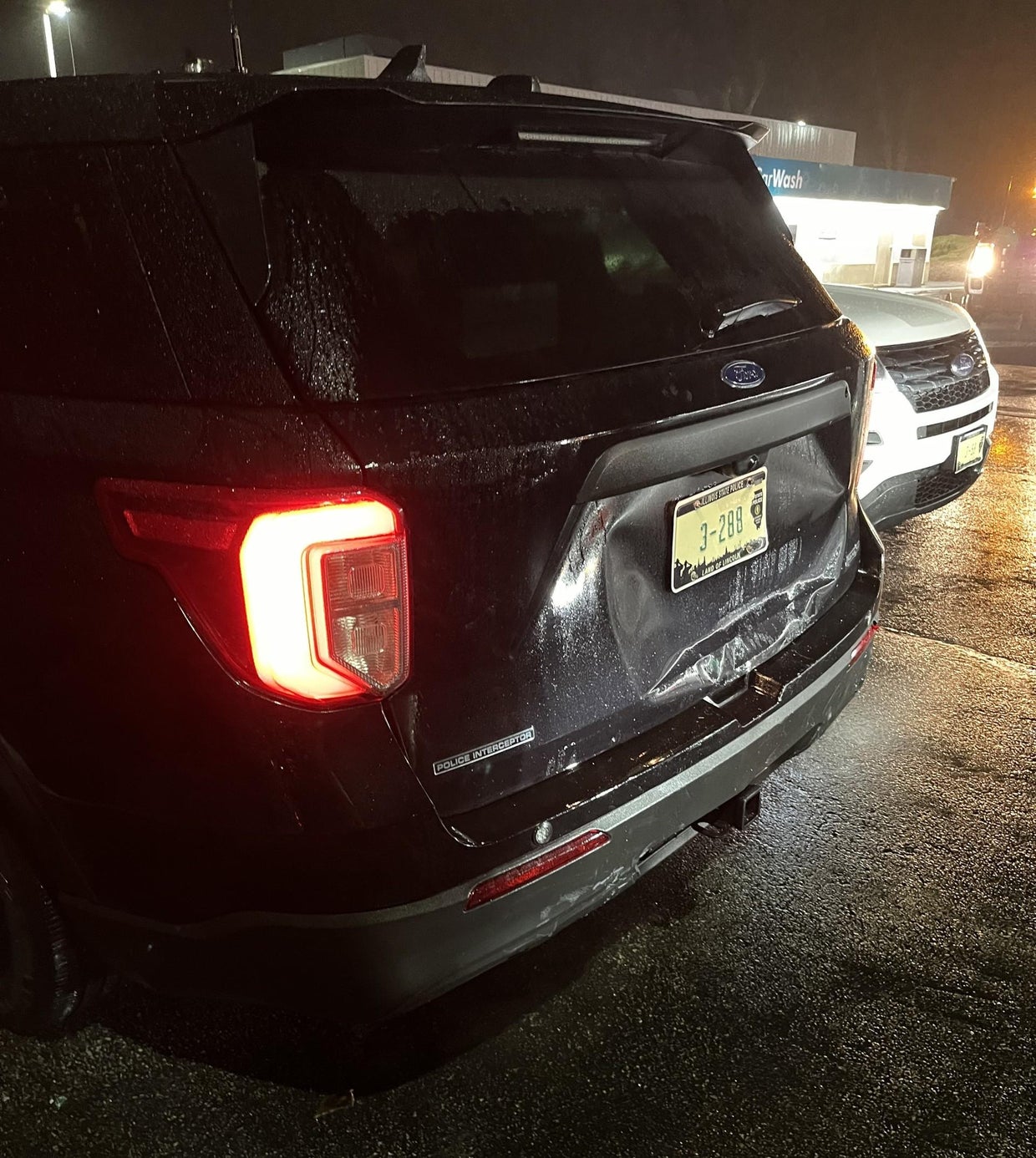 Illinois State Police squad car hit while at scene of another crash in ...