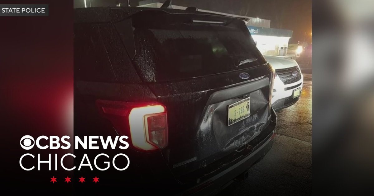 Driver cited after hitting parked ISP squad car in Downers Grove - CBS ...